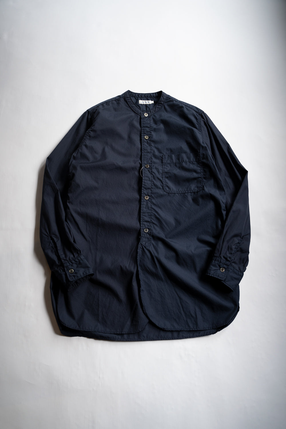 SH06 S 長丈２本針スタンドカラーシャツ（NAVY）