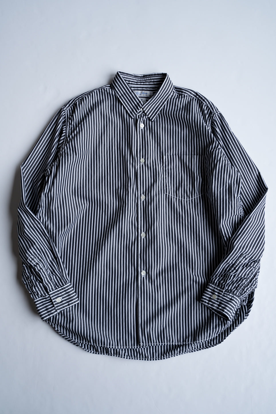 SH01B THOMAS MASON ボックスレギュラー2本針シャツ（BLACK STRIPE）