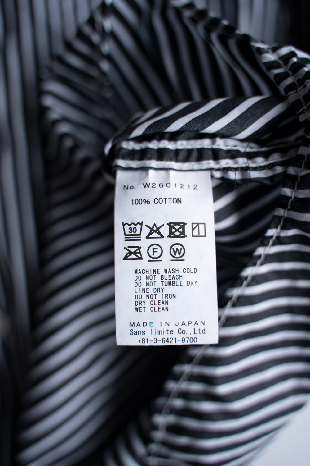 SH01B THOMAS MASON ボックスレギュラー2本針シャツ（BLACK STRIPE）