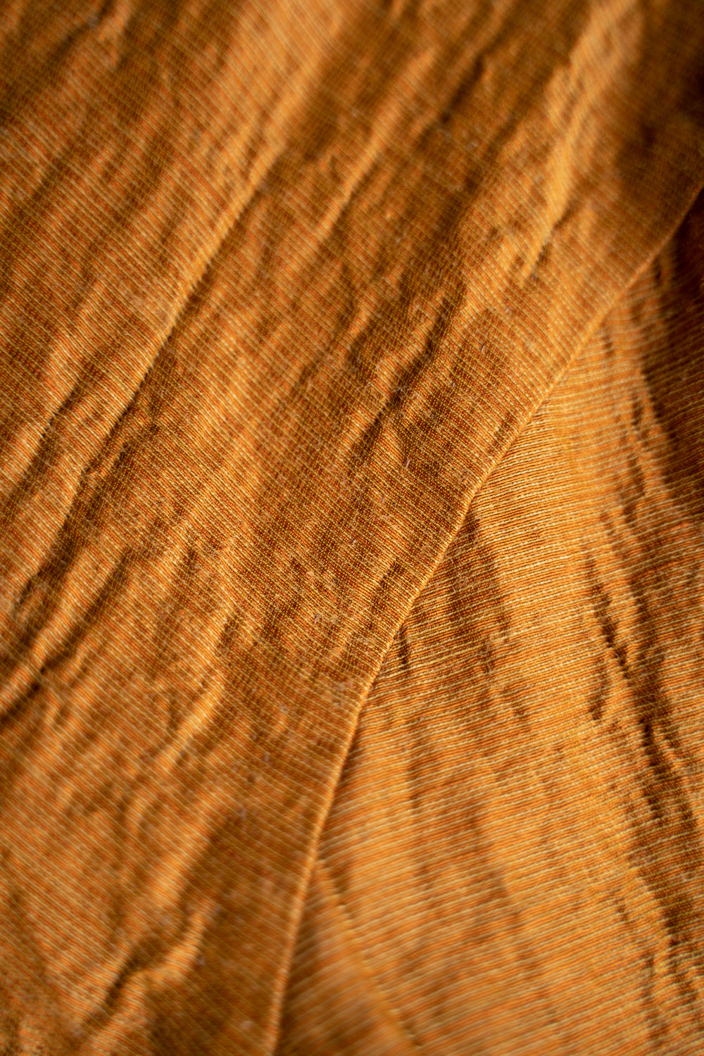 Ethnic Border Band Collar Bosom Shirt（SAFFRON）