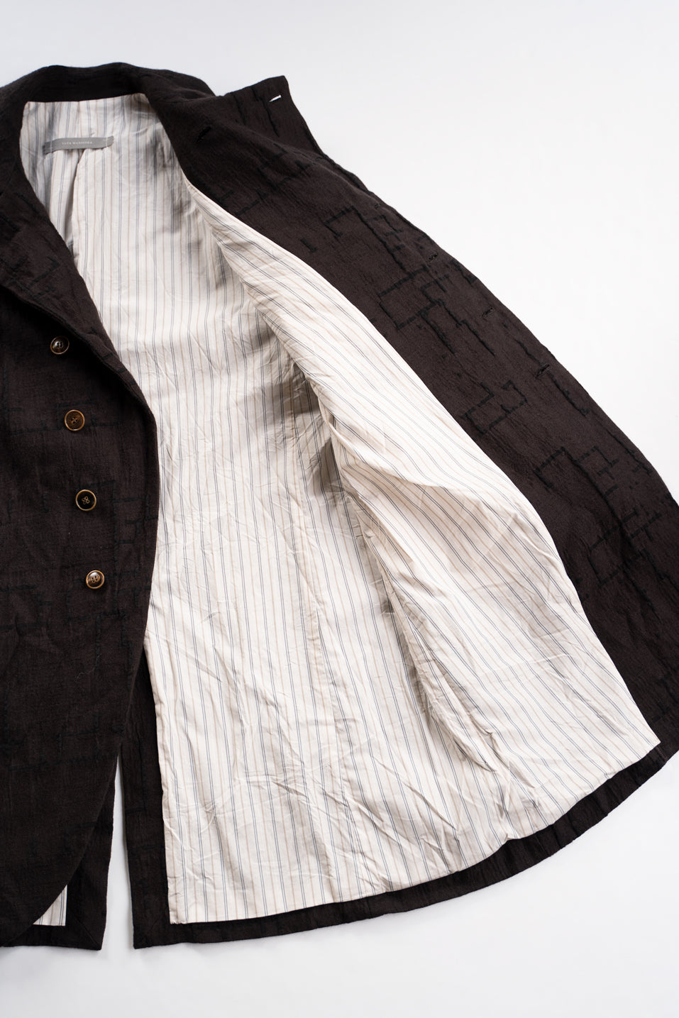 【ラスト1点】Site Plan Jaquard Long Cock Jacket/サイトプランジャカードロングコックジャケット（DARK BROWN）