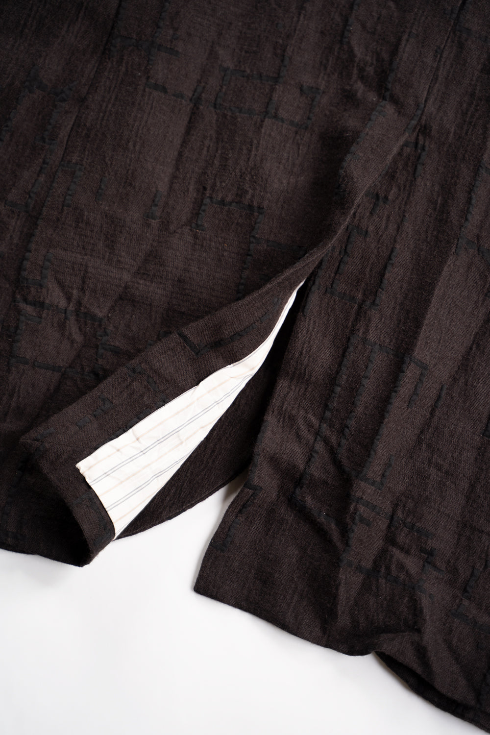【ラスト1点】Site Plan Jaquard Long Cock Jacket/サイトプランジャカードロングコックジャケット（DARK BROWN）