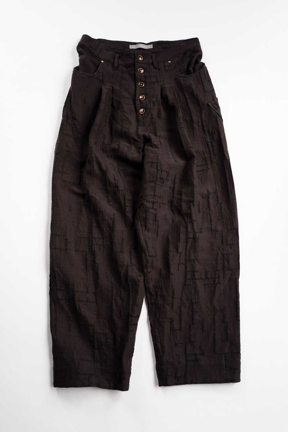 Site Plan Jaquard Curved Yoke Pants/サイトプランジャカードカーブドヨークパンツ（DARK GRAY）