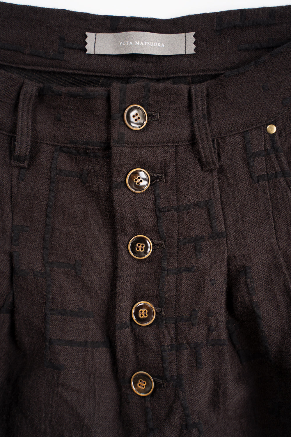 Site Plan Jaquard Curved Yoke Pants/サイトプランジャカードカーブドヨークパンツ（DARK GRAY）
