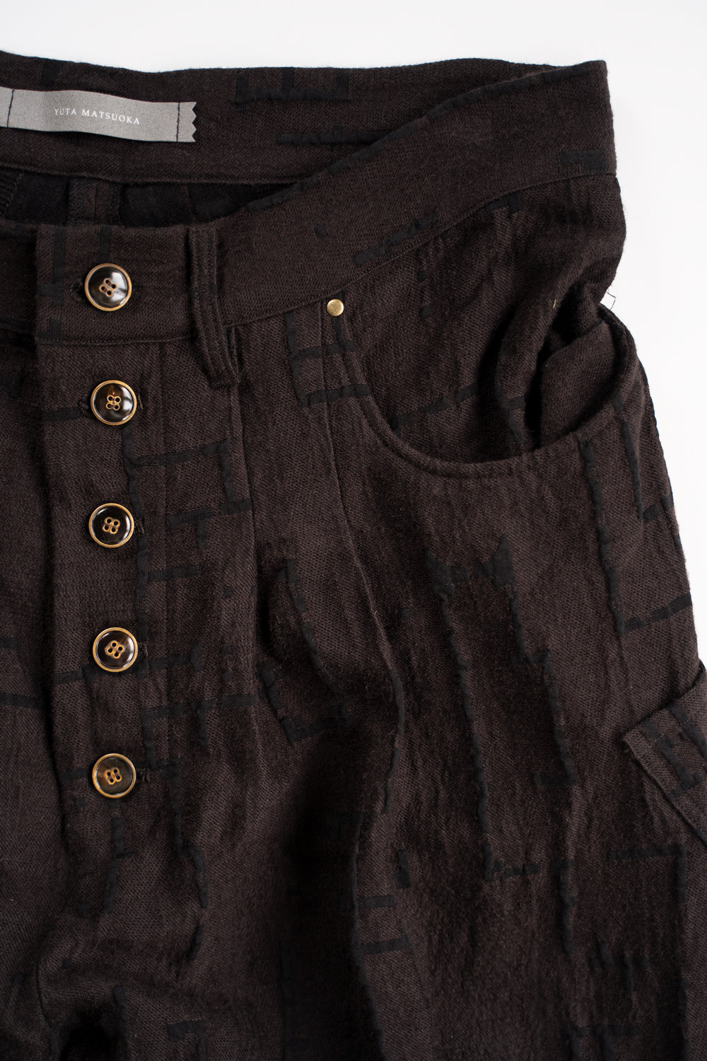Site Plan Jaquard Curved Yoke Pants/サイトプランジャカードカーブドヨークパンツ（DARK GRAY）