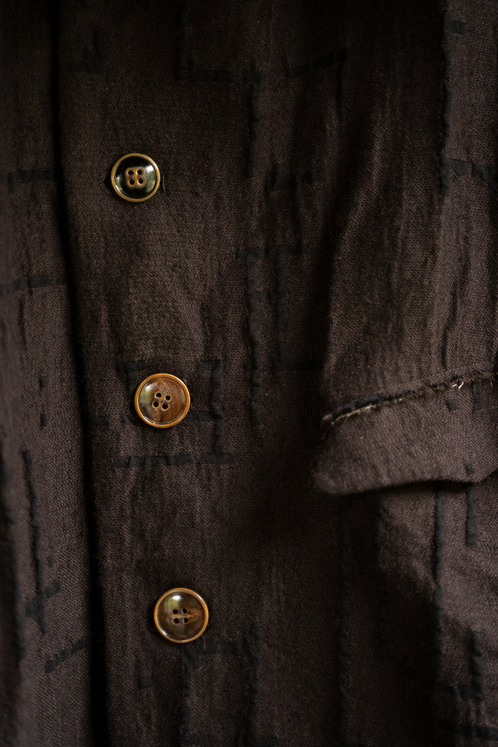 【ラスト1点】Site Plan Jaquard Long Cock Jacket/サイトプランジャカードロングコックジャケット（DARK BROWN）