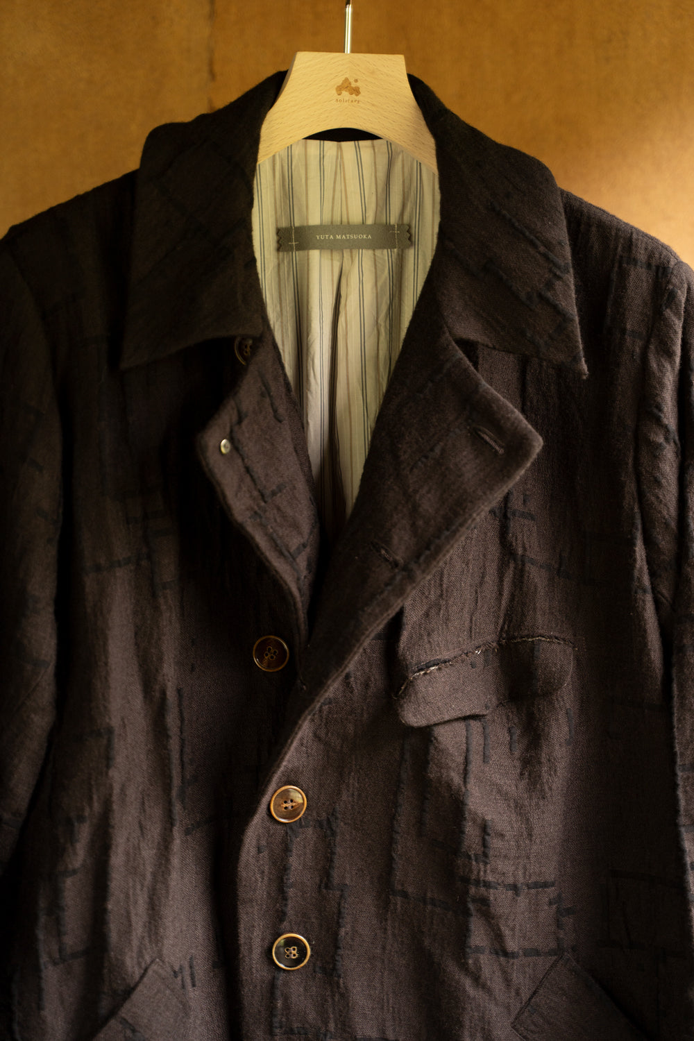 【ラスト1点】Site Plan Jaquard Long Cock Jacket/サイトプランジャカードロングコックジャケット（DARK BROWN）