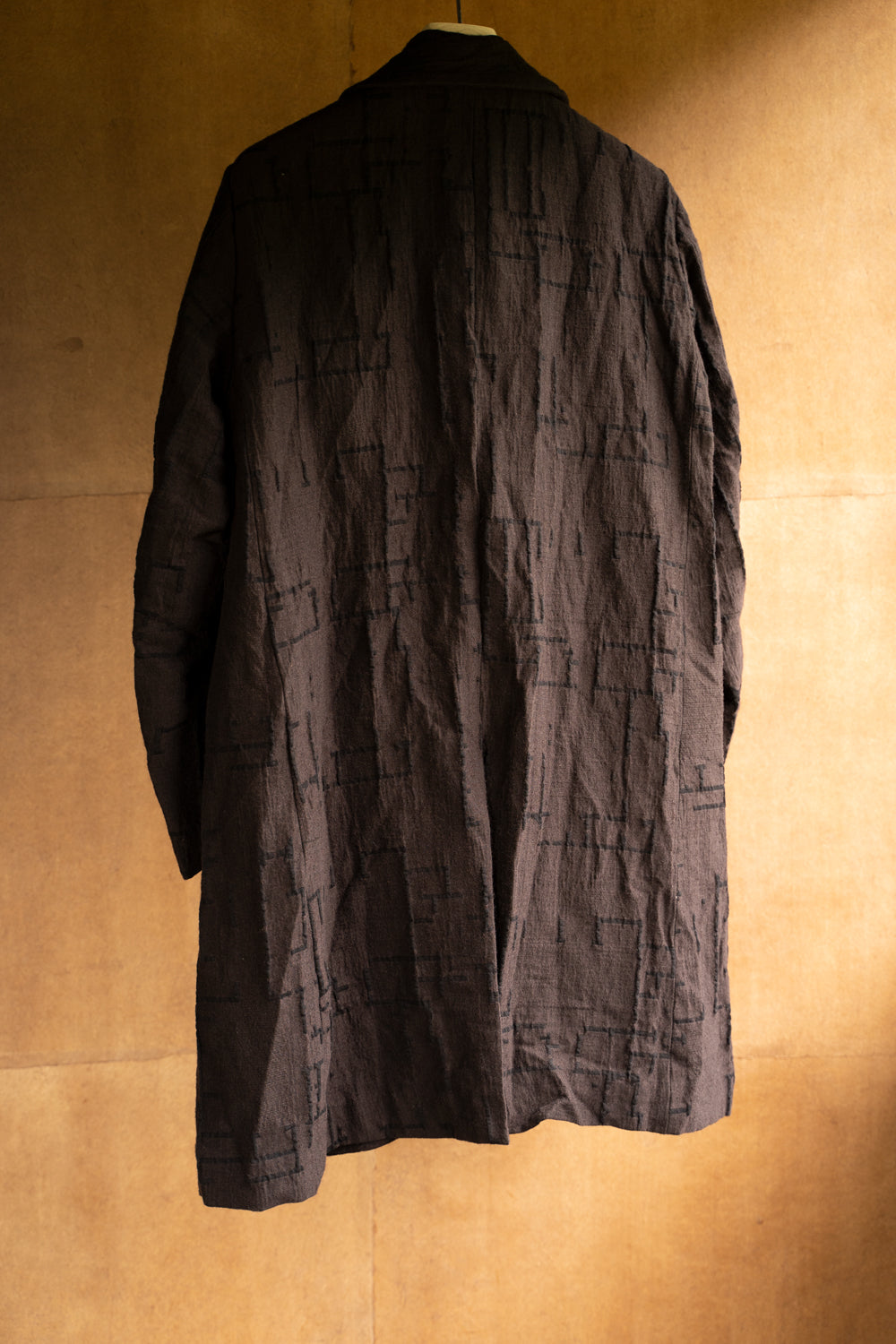 【ラスト1点】Site Plan Jaquard Long Cock Jacket/サイトプランジャカードロングコックジャケット（DARK BROWN）