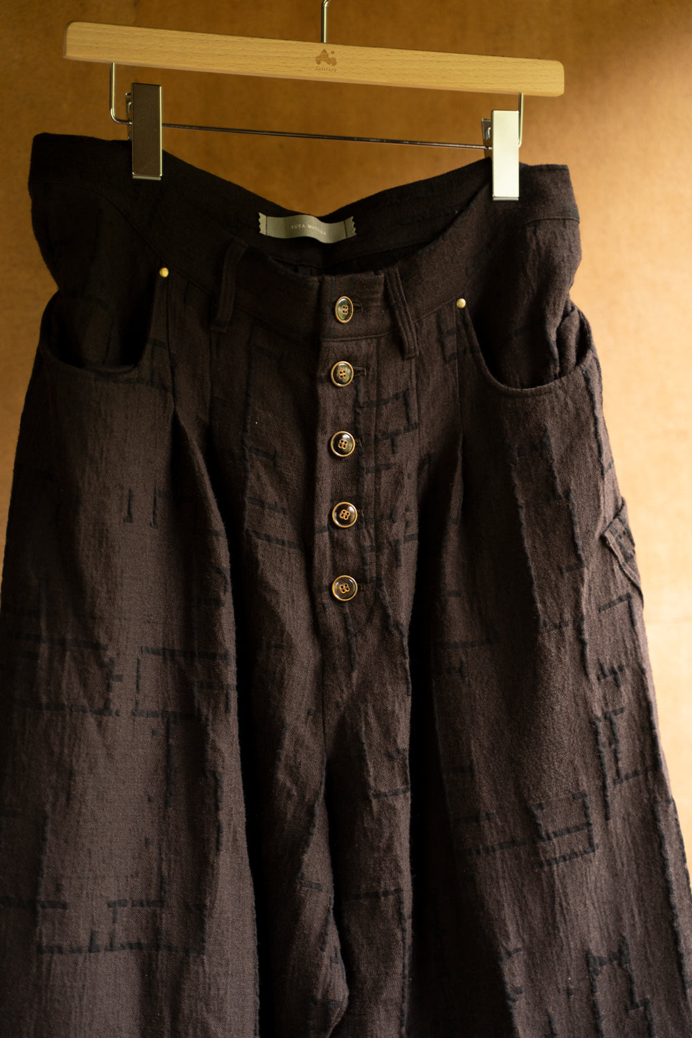 Site Plan Jaquard Curved Yoke Pants/サイトプランジャカードカーブドヨークパンツ（DARK GRAY）