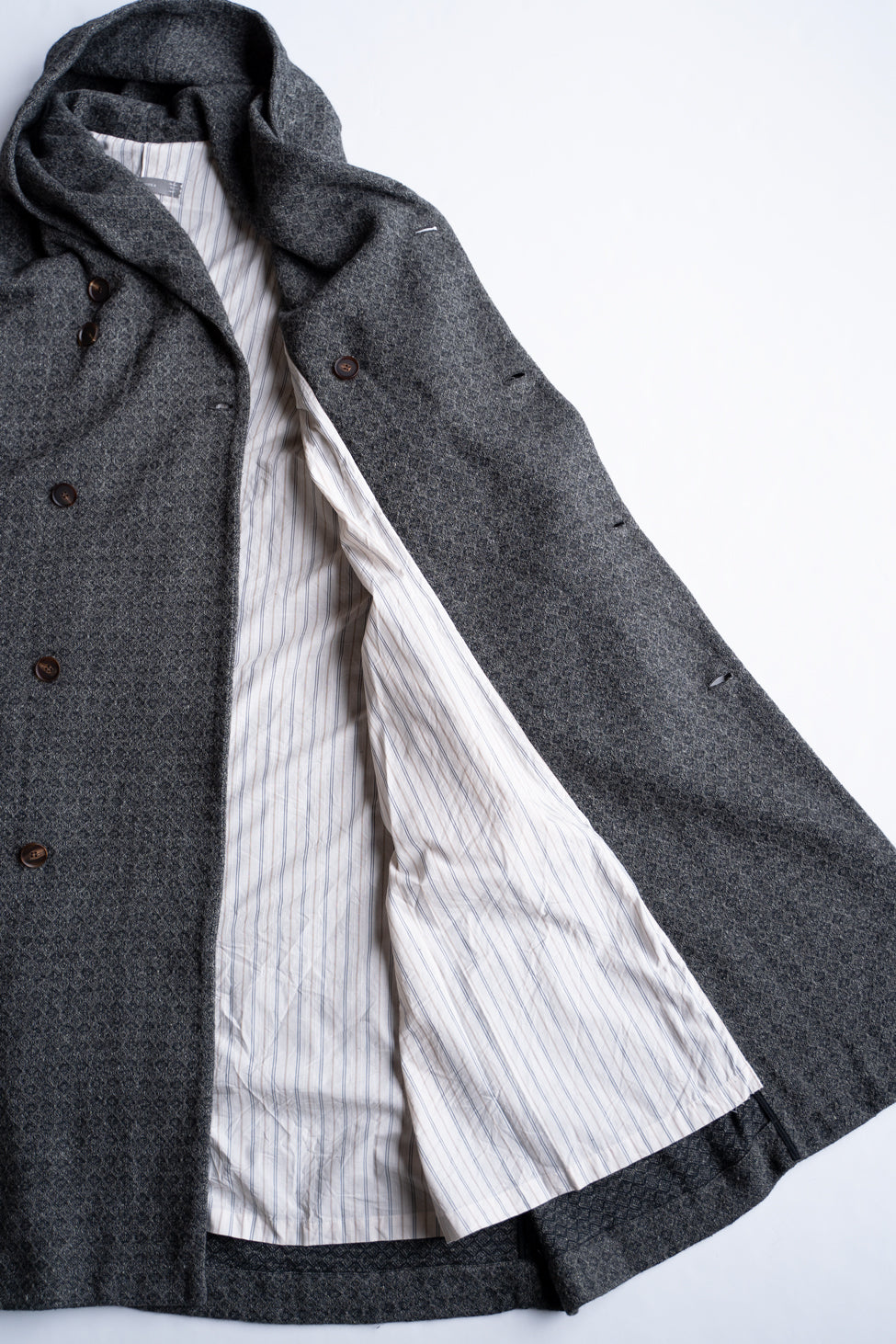 【ラスト1点】Square Dobby Cloth Hooded Coat/スクエアドビークロスフーデッドコート（DARK GRAY）