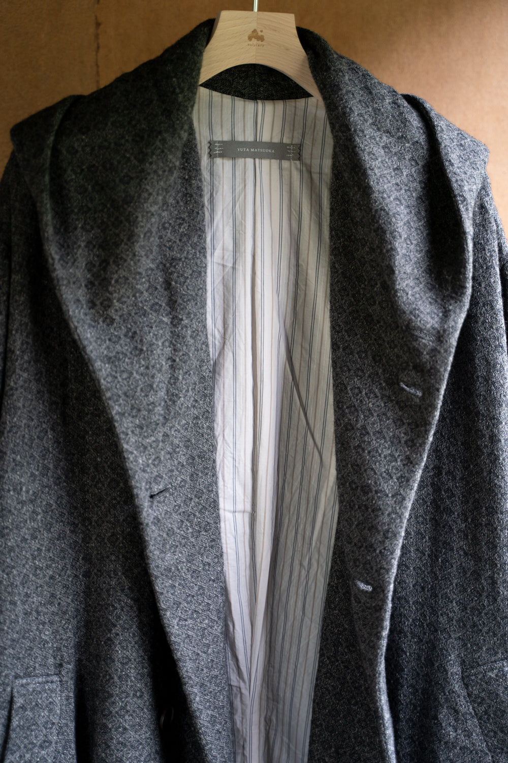 【ラスト1点】Square Dobby Cloth Hooded Coat/スクエアドビークロスフーデッドコート（DARK GRAY）