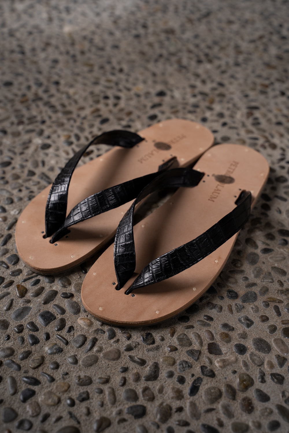 【ラスト1点】B-Sandals-Crocodile（BLACK）