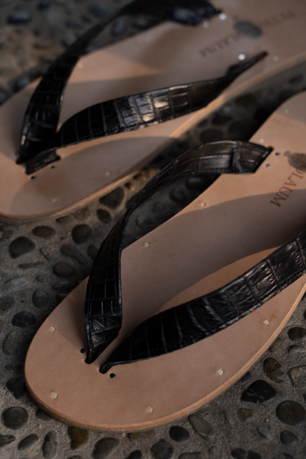 【ラスト1点】B-Sandals-Crocodile（BLACK）