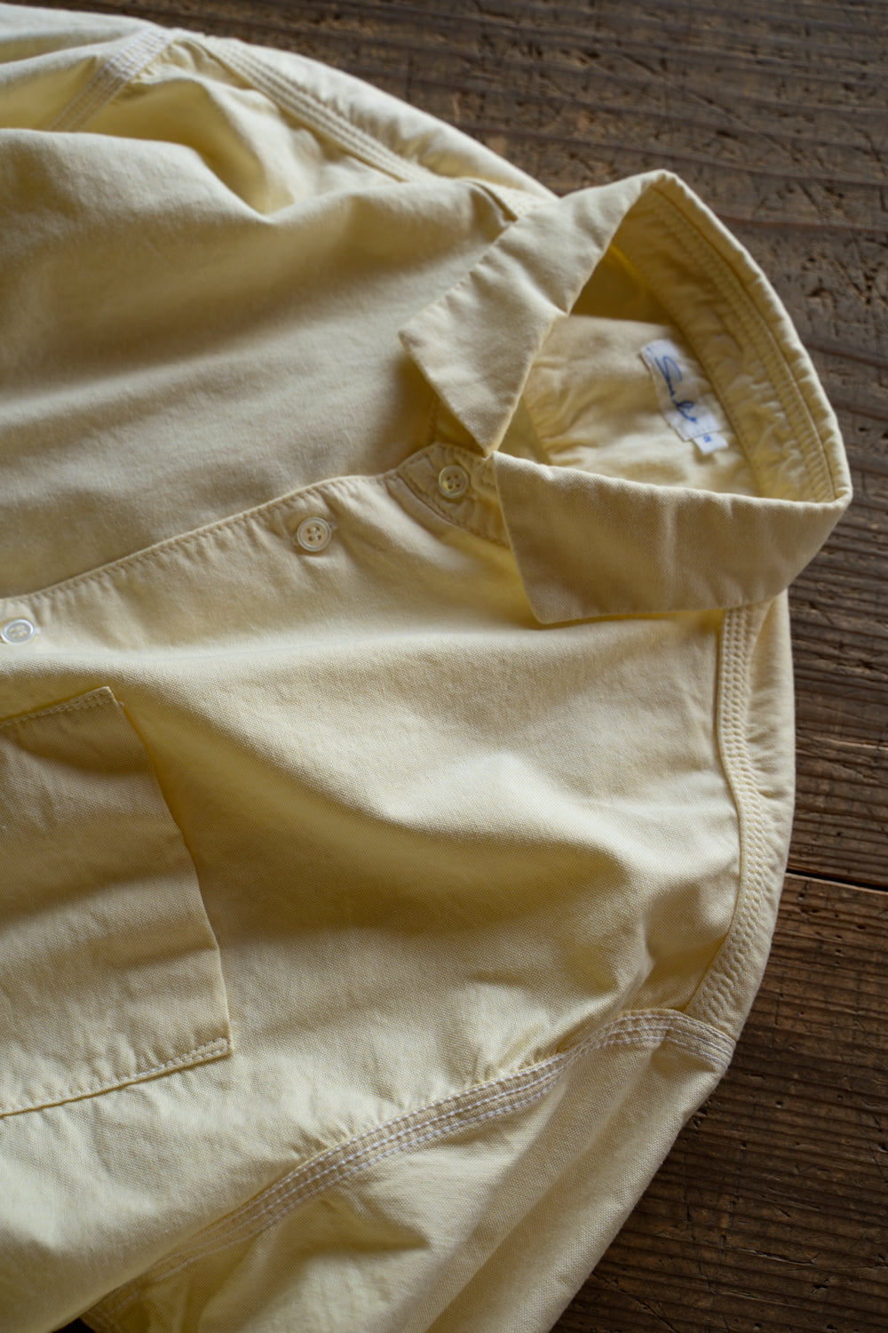 SH04B ボックスワイド3本針シャツ ox（YELLOW）