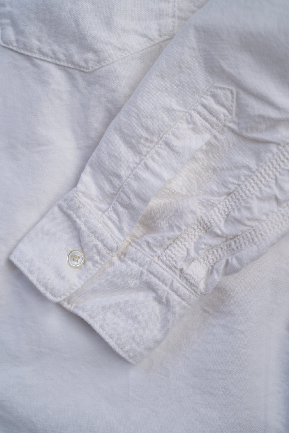 SH04B ボックスワイド3本針シャツ ox（WHITE）