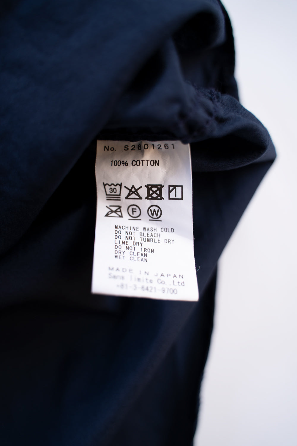 【ラスト1点】SH06B ボックススタンド２本針シャツ（NAVY）