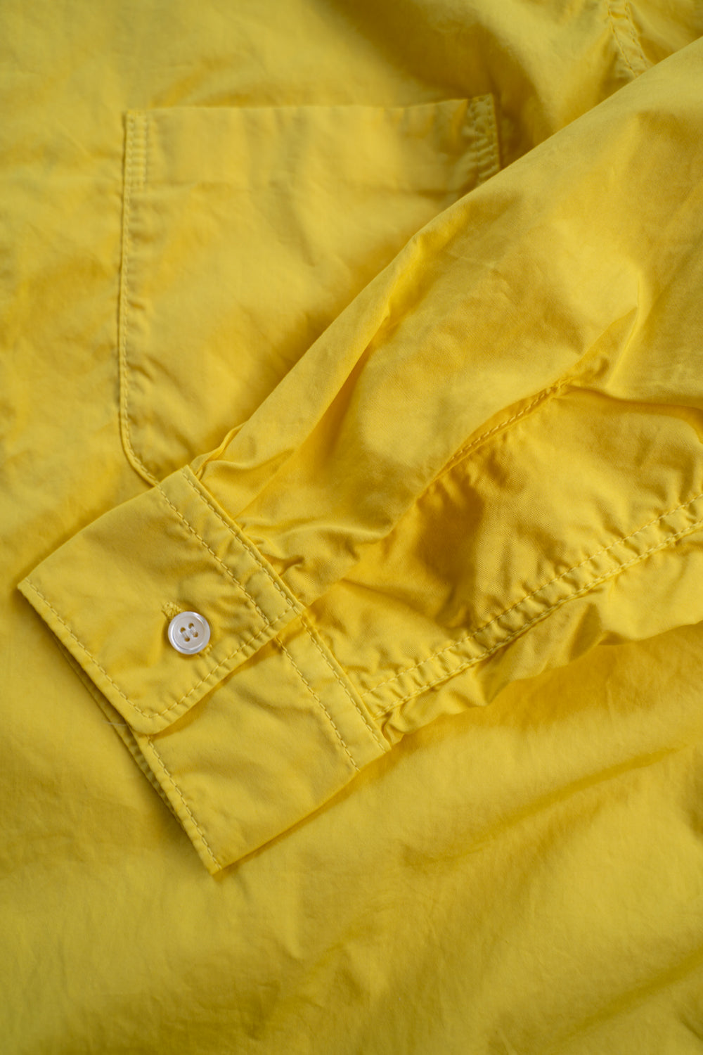 【ラスト1点】SH06B ボックススタンド２本針製品染シャツ（YELLOW）