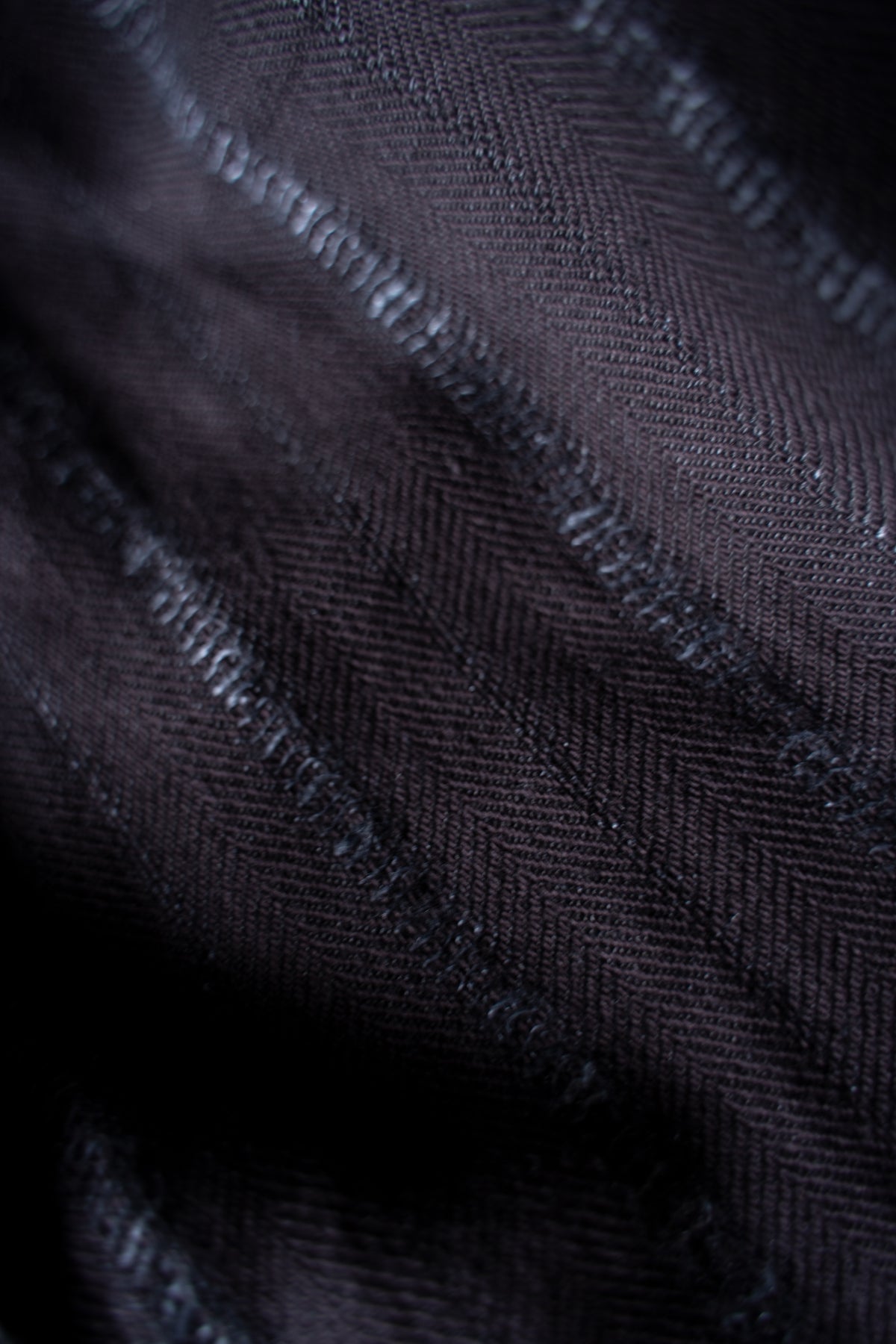 【ラスト1点】Grandpa Shirt - Dobby Stripe Herringbone -（RAISIN）