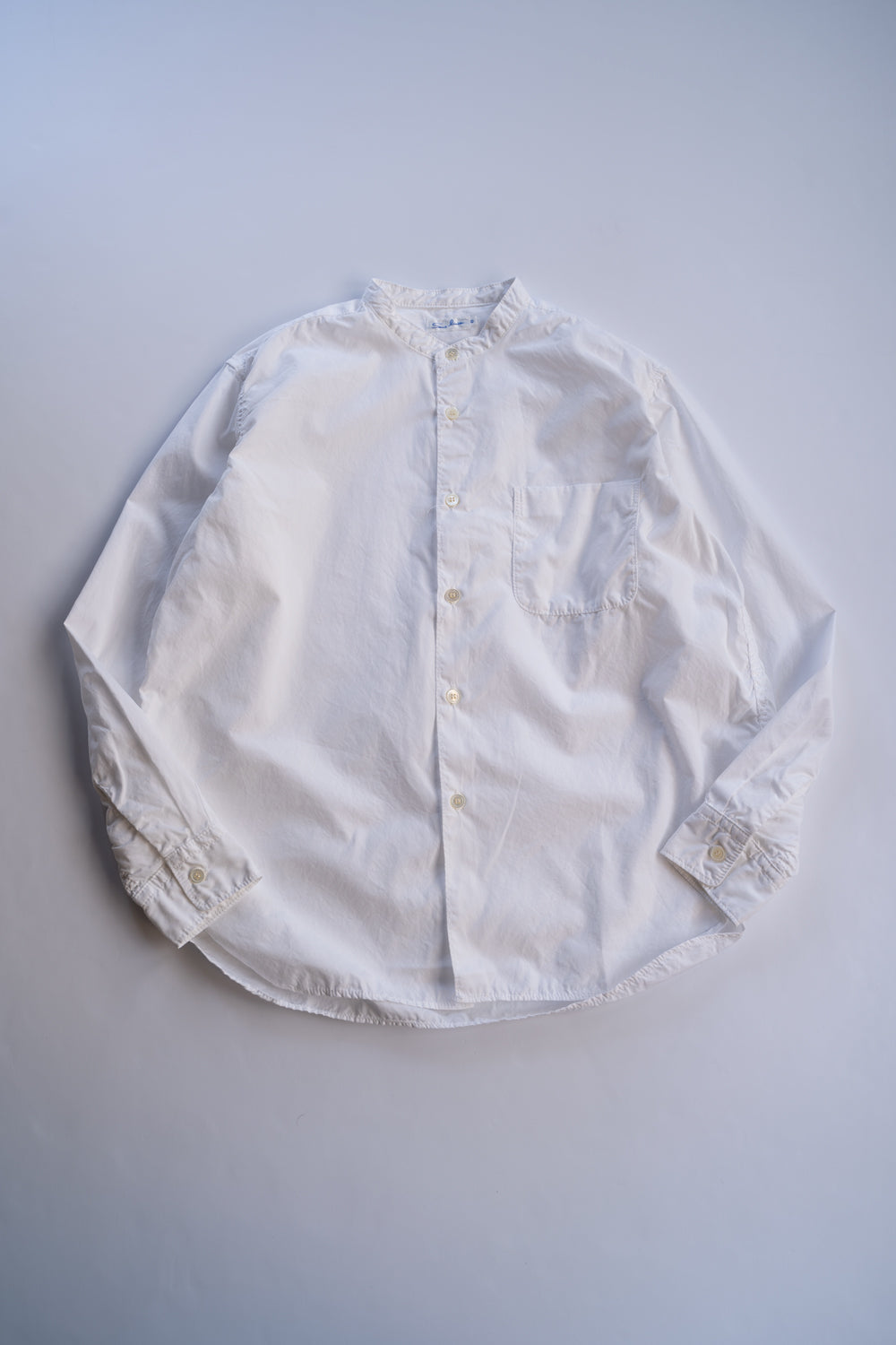 SH06B ボックススタンド２本針シャツ（WHITE）