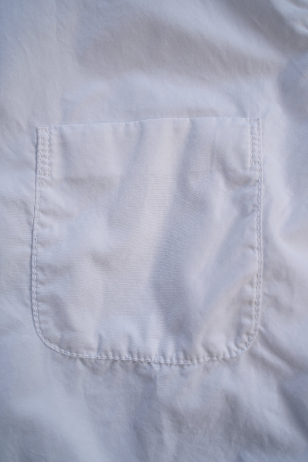 SH06B ボックススタンド２本針シャツ（WHITE）