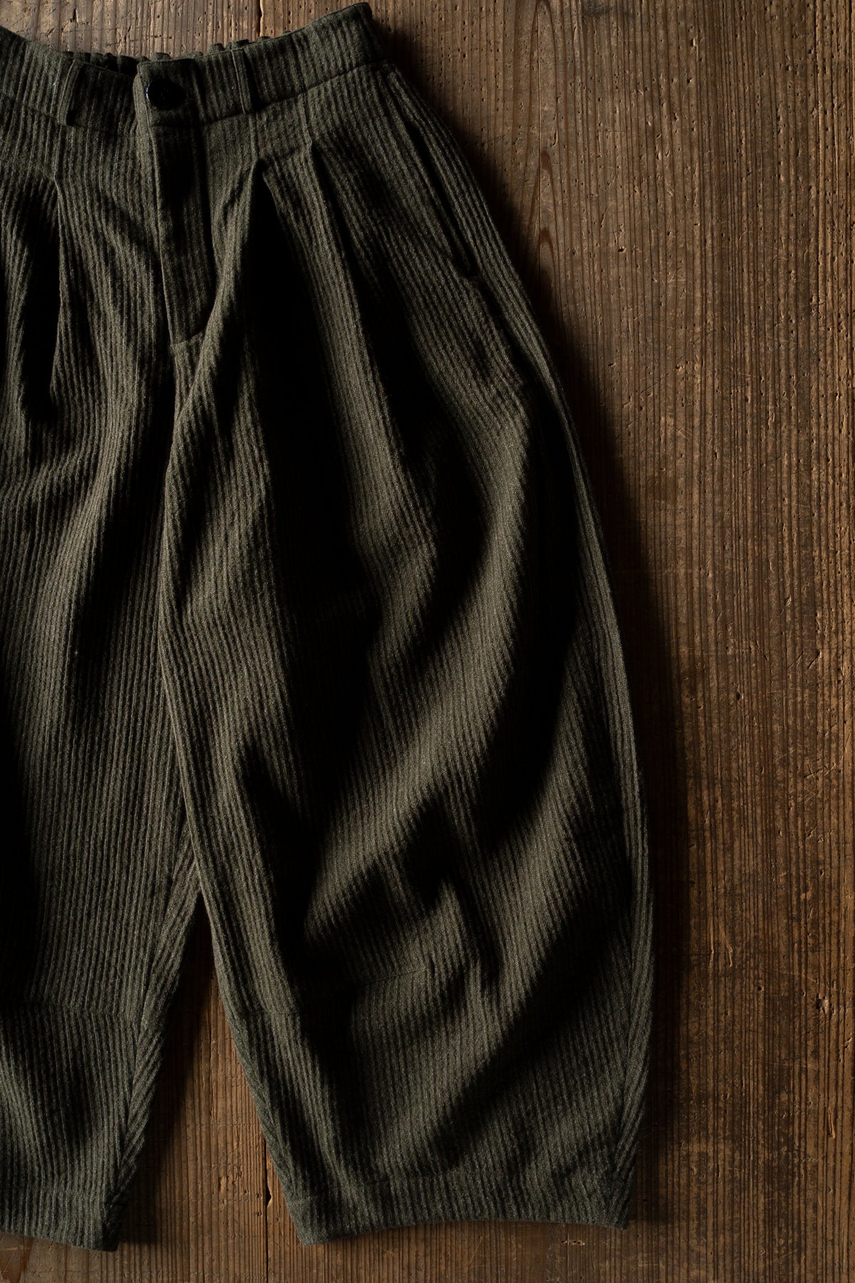Cocoon Pants - Yak Linen Cotton Cord -（MOSS）