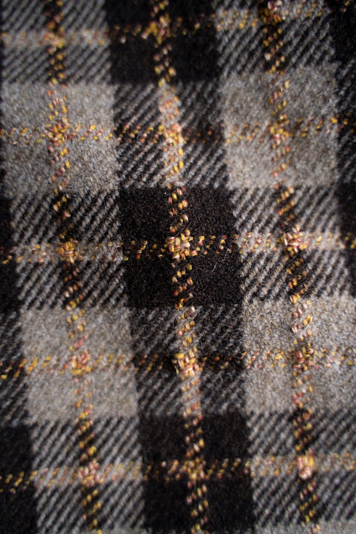 【ラスト1点】Short Mac Coat - Wool Linen Silk Cashmere Check -（BROWN CITRUS）