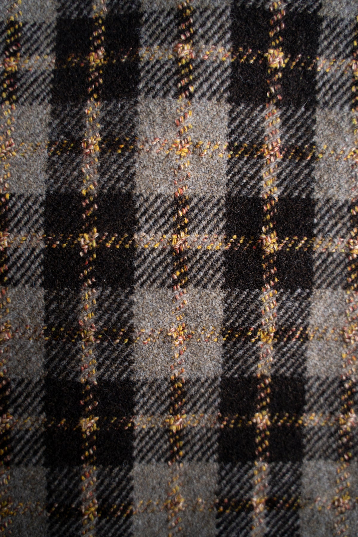 【ラスト1点】Short Mac Coat - Wool Linen Silk Cashmere Check -（BROWN CITRUS）