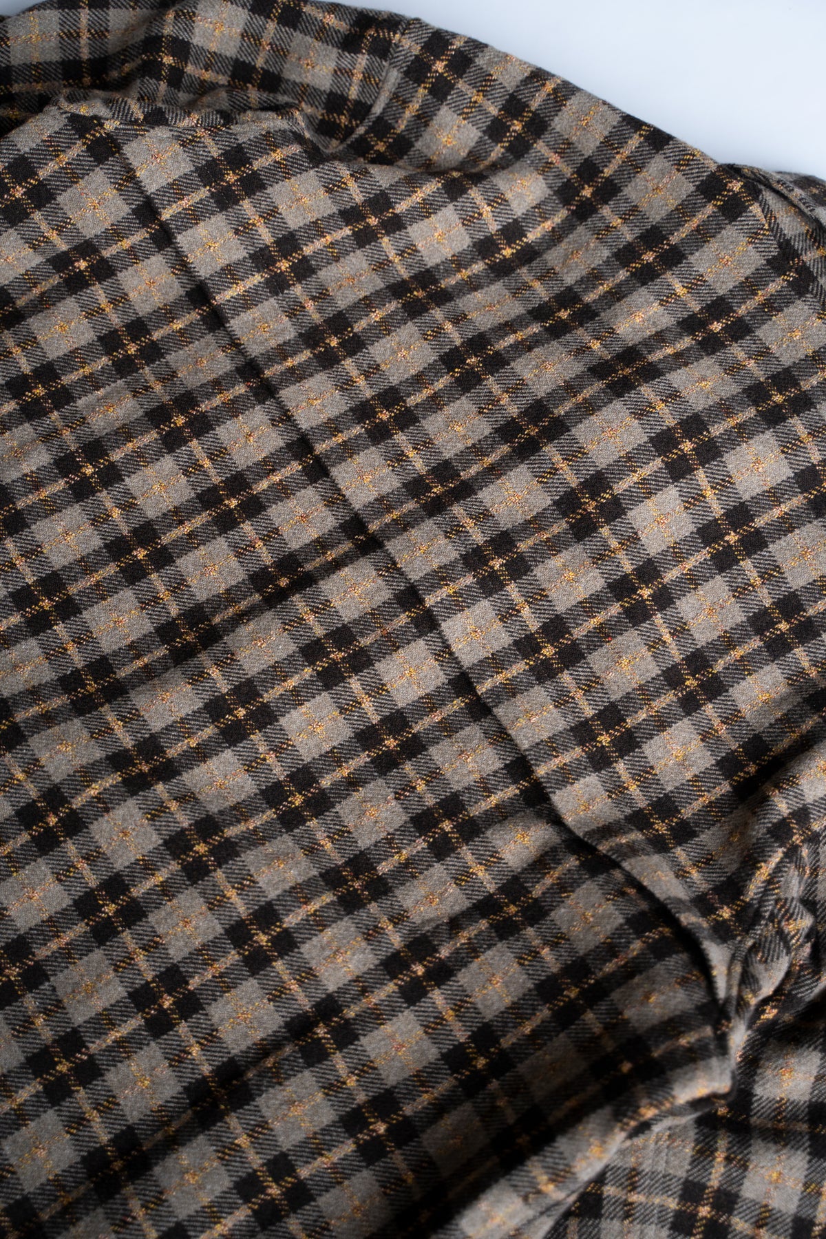 【ラスト1点】Short Mac Coat - Wool Linen Silk Cashmere Check -（BROWN CITRUS）