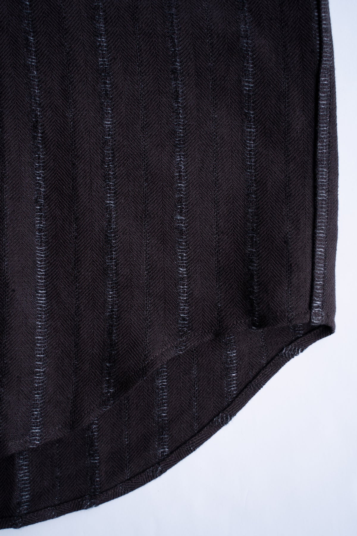 【ラスト1点】Grandpa Shirt - Dobby Stripe Herringbone -（RAISIN）
