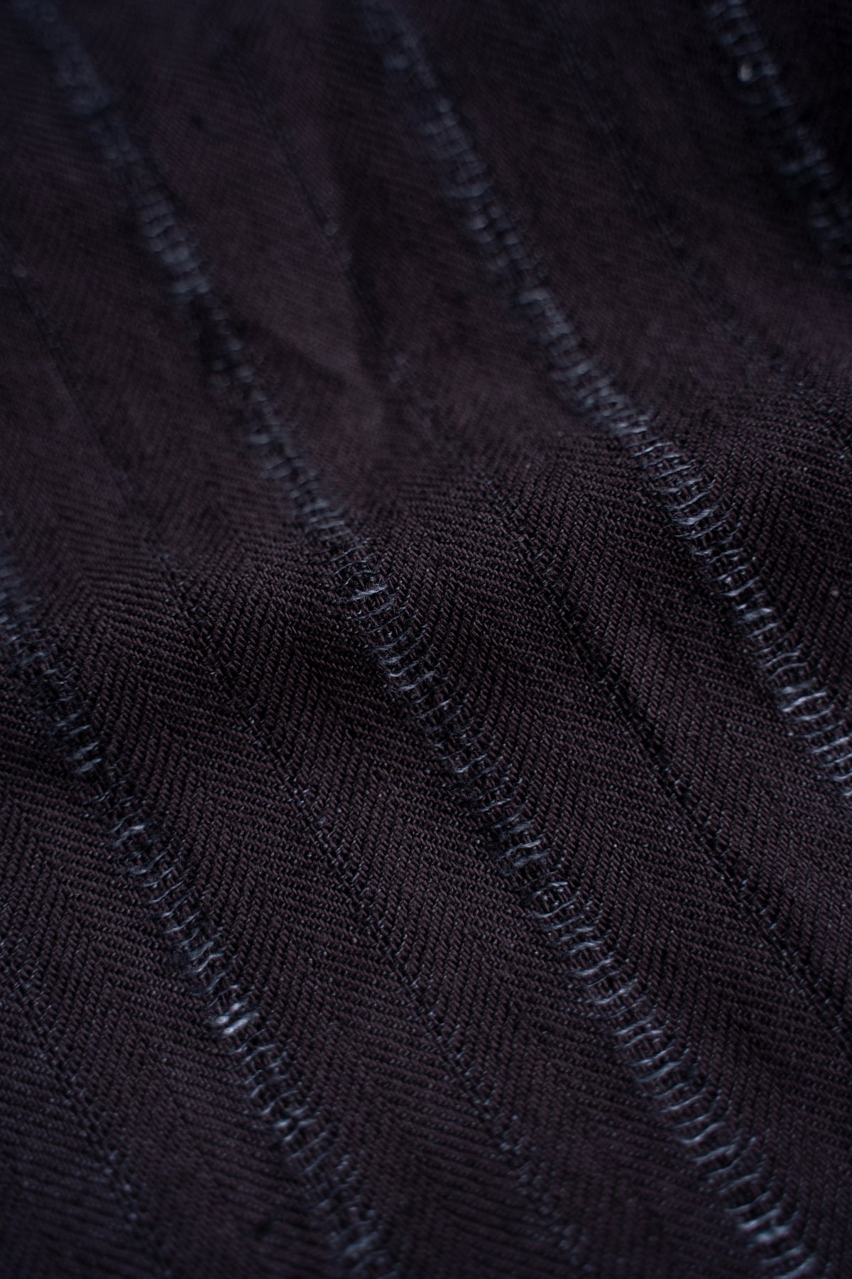 【ラスト1点】Grandpa Shirt - Dobby Stripe Herringbone -（RAISIN）