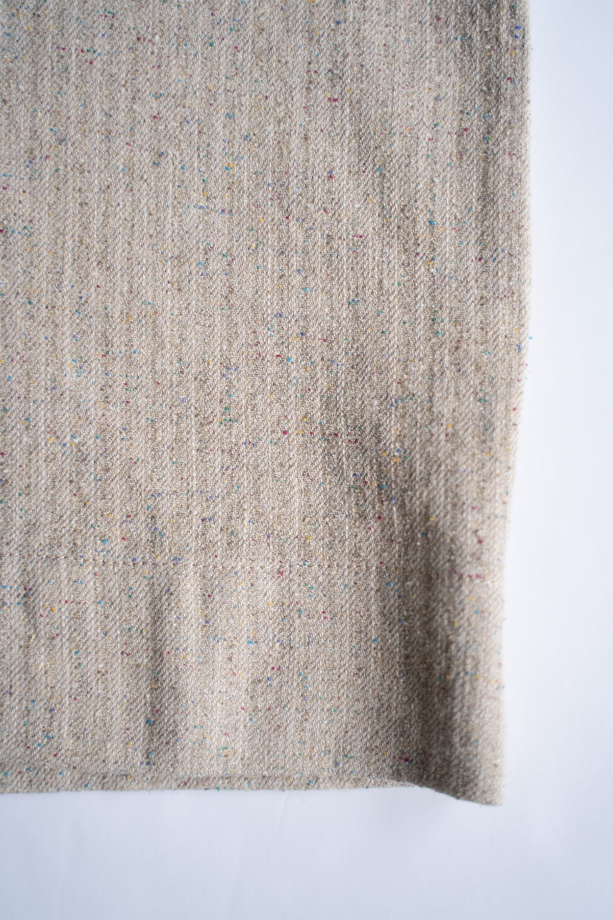 Boxy Shirt - Hemp Silk Herringbone -（FLECKED BEIGE）