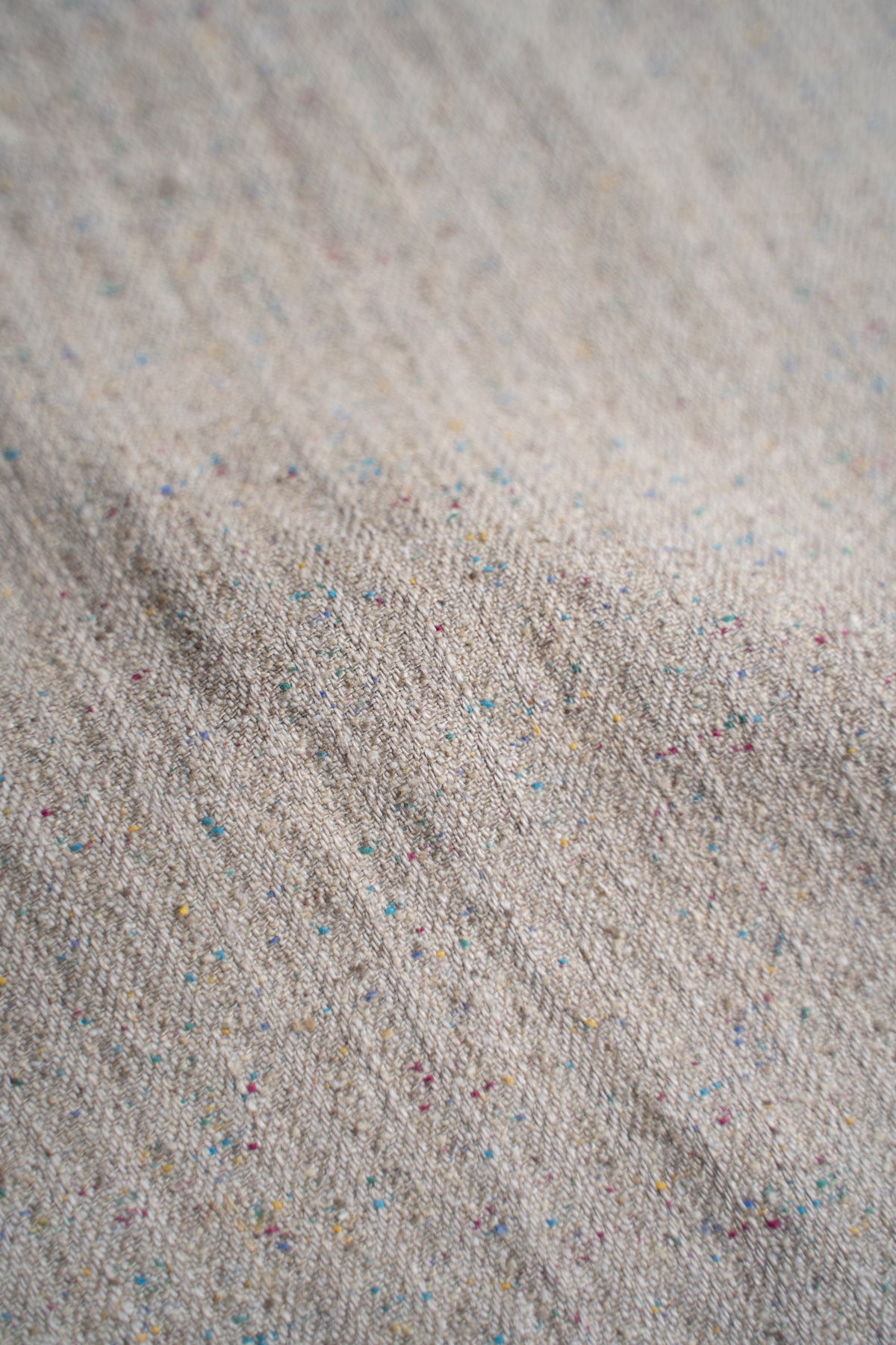 Boxy Shirt - Hemp Silk Herringbone -（FLECKED BEIGE）