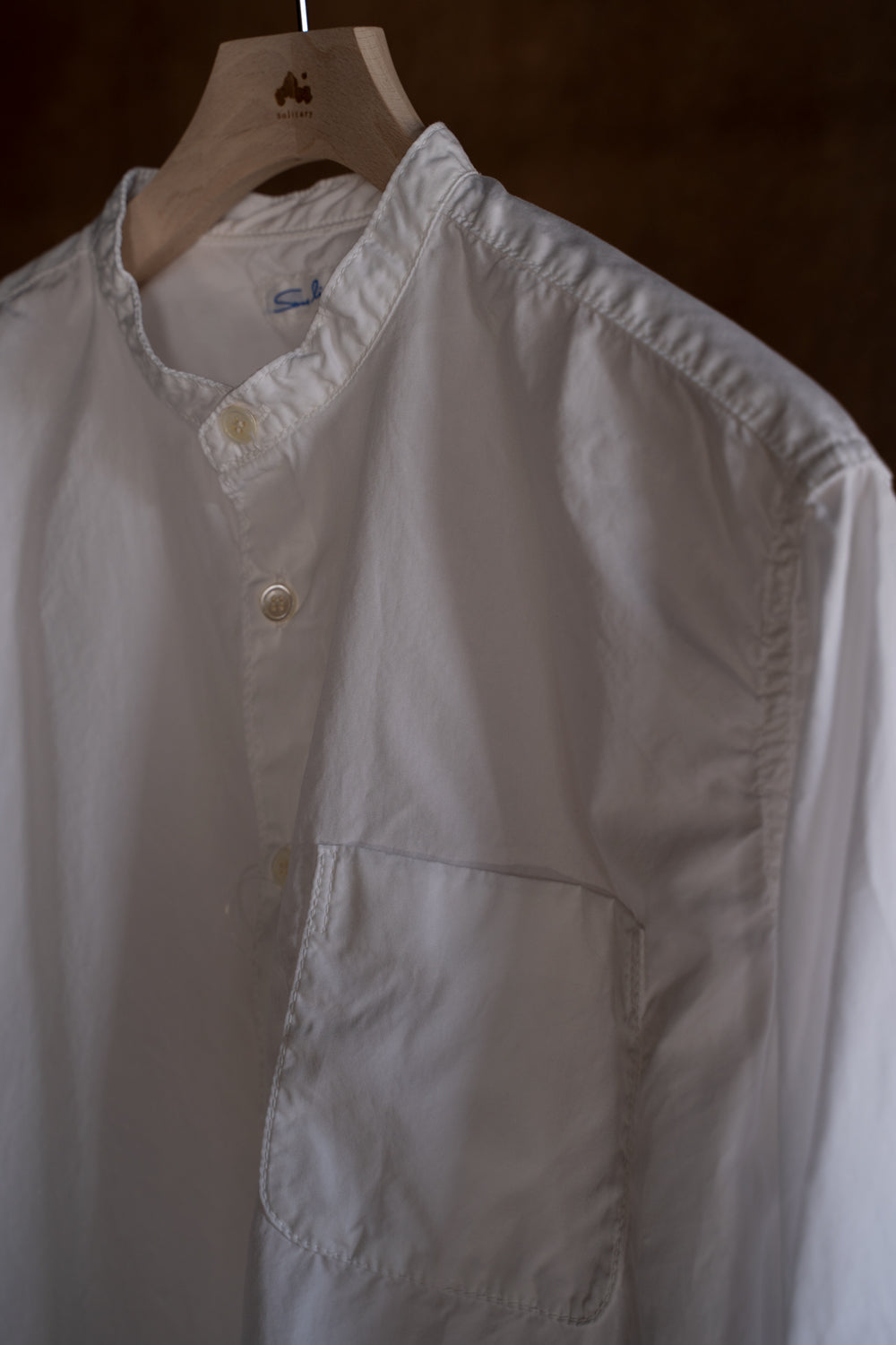 Sans limite/サンリミット】SH06B ボックススタンド2本針シャツ（WHITE）