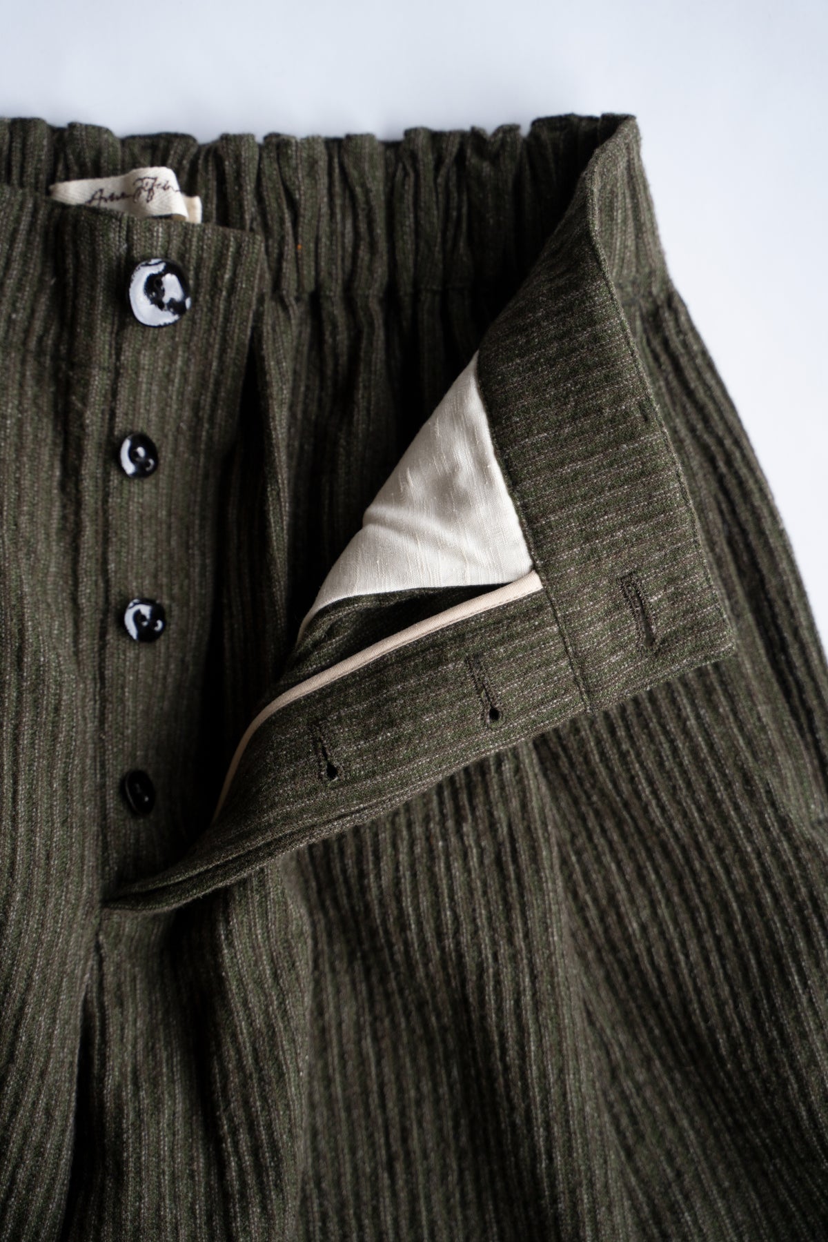 Cocoon Pants - Yak Linen Cotton Cord -（MOSS）