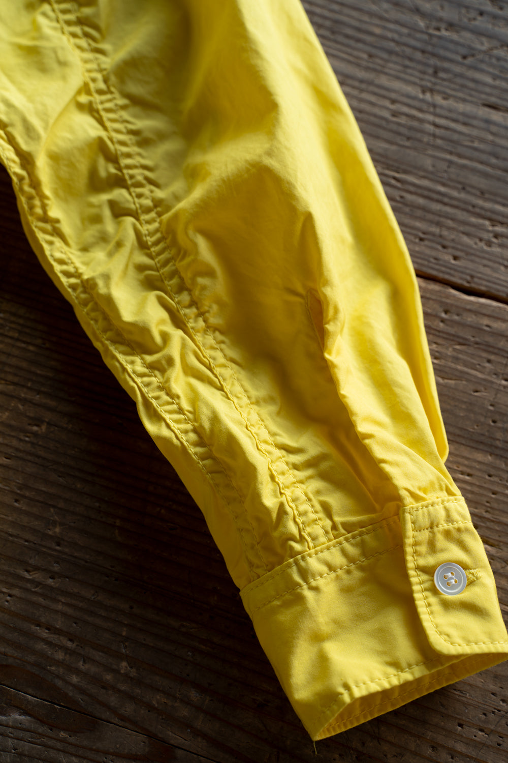 【ラスト1点】SH06B ボックススタンド２本針製品染シャツ（YELLOW）