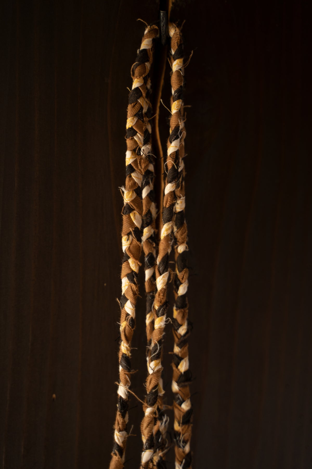 【ラスト1点】Braided Drawstring Bag S - Oiled Cotton Velvet Washi -（GOLD）
