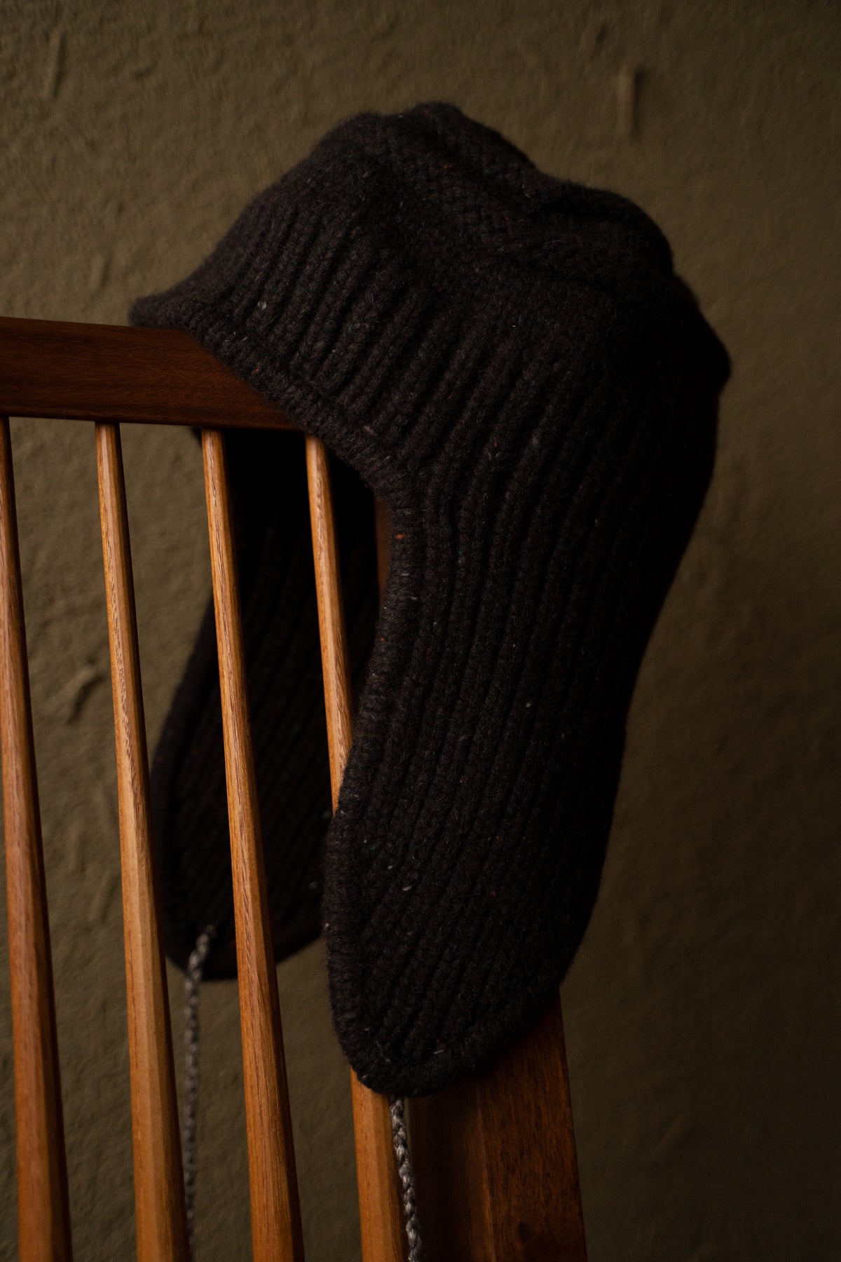 【ラスト1点】Flap Beanie - Lambswool Cashmere -（FLECKED DARK BROWN）