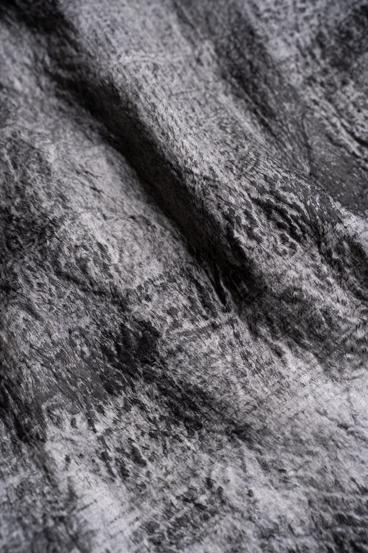 【ラスト1点】Wool Silk Stole "Painting 300" （BLACK/WHITE）