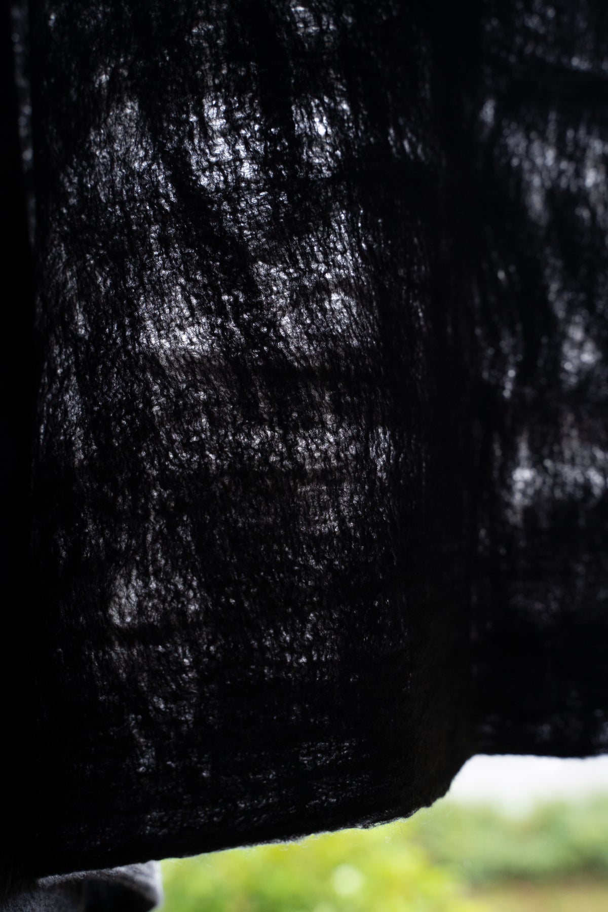 【ラスト1点】Wool Silk Stole "Painting 300" （BLACK/WHITE）