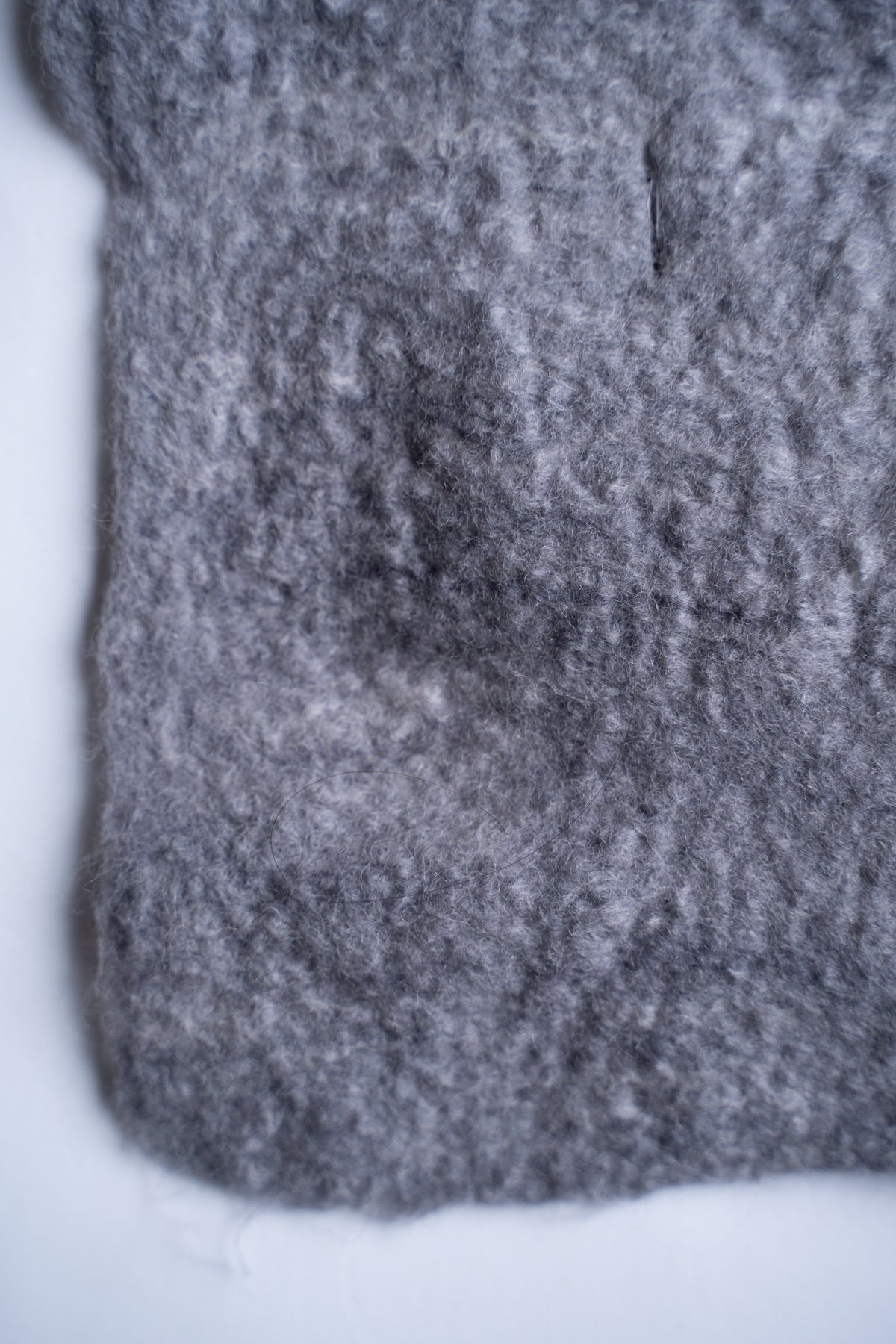 【ラスト1点】Wool Silk Stole "Painting 300" （GREY MELANGE/WHITE）