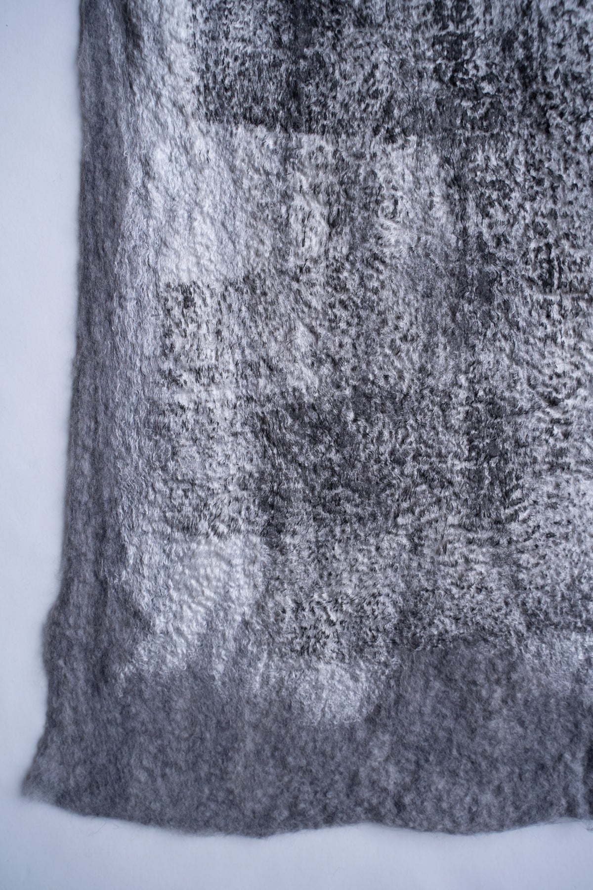 【ラスト1点】Wool Silk Stole "Painting 300" （GREY MELANGE/WHITE）