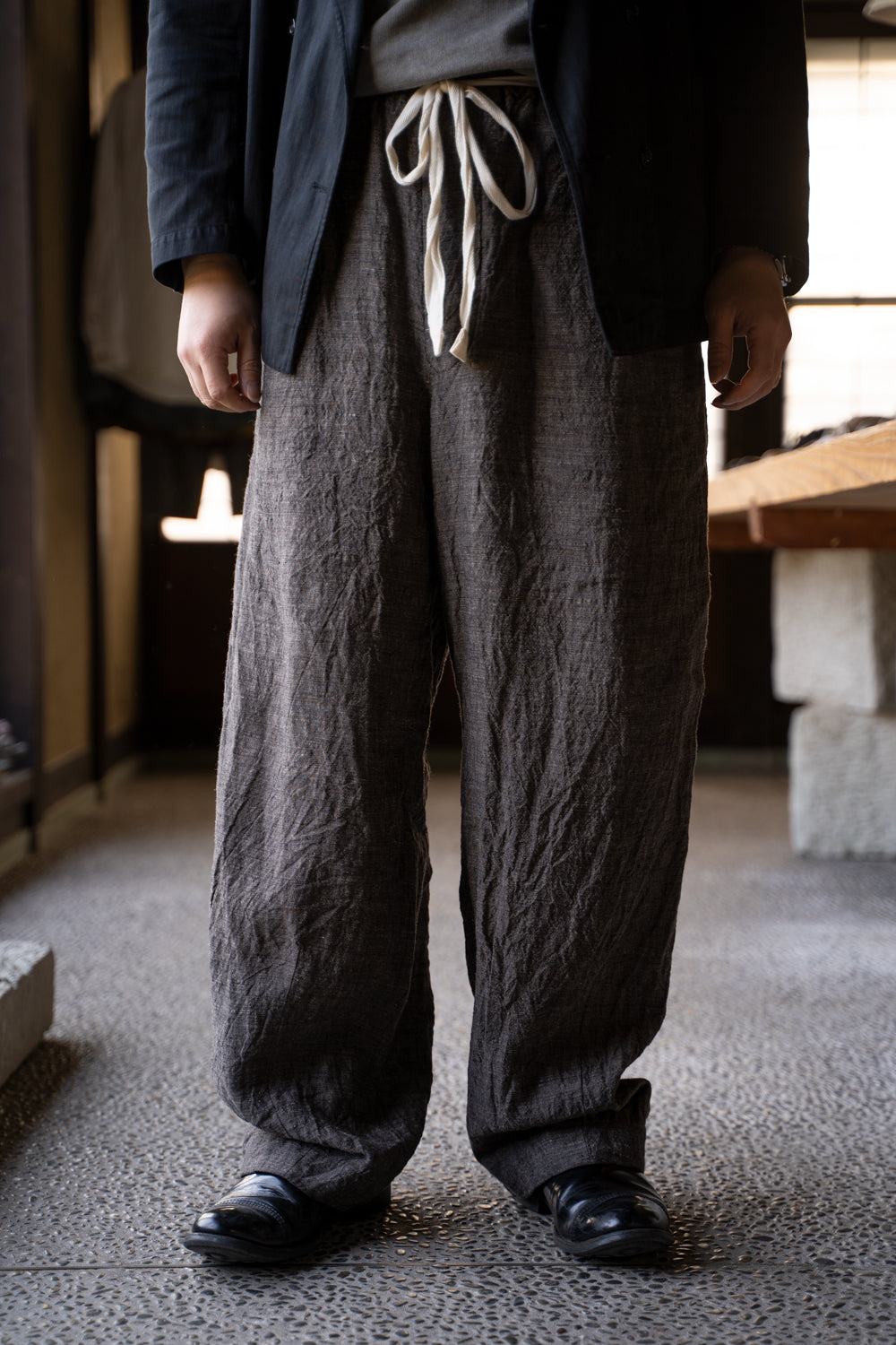 【ラスト1点】Egg Shape Easy Trousers "OVUM-LC"（BROWN）