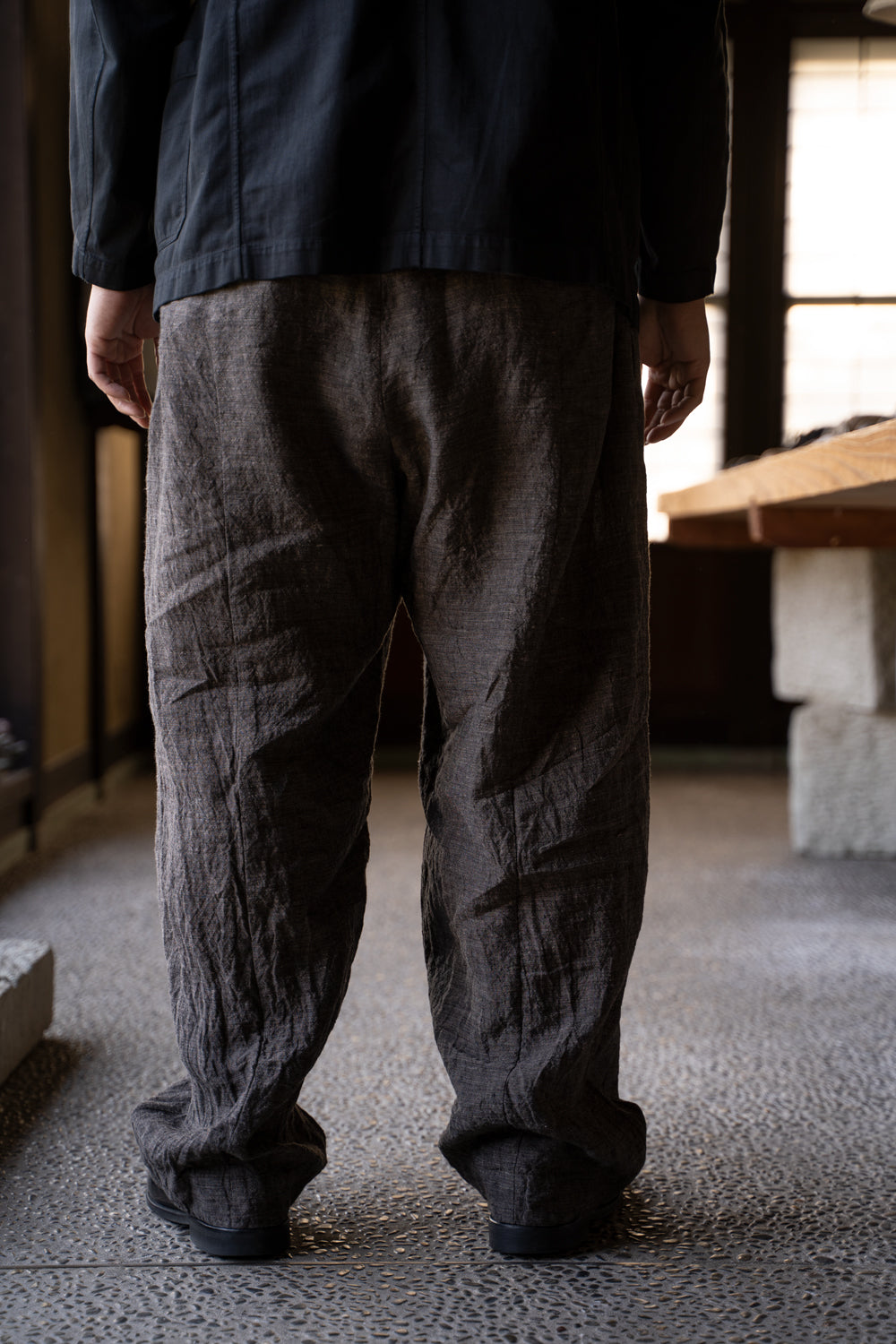 【ラスト1点】Egg Shape Easy Trousers "OVUM-LC"（BROWN）