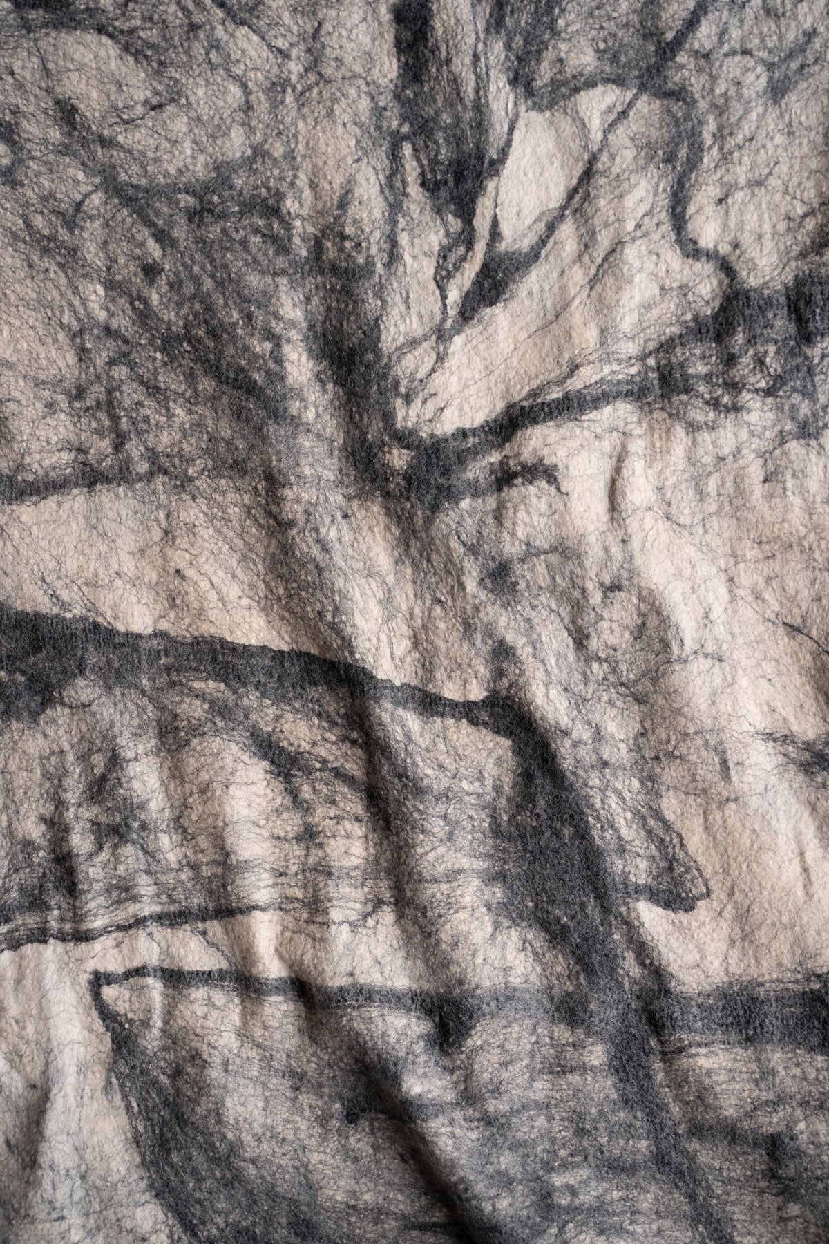 【ラスト1点】Wool Silk Stole "LIGHT 200" （BEIGE/BLACK）