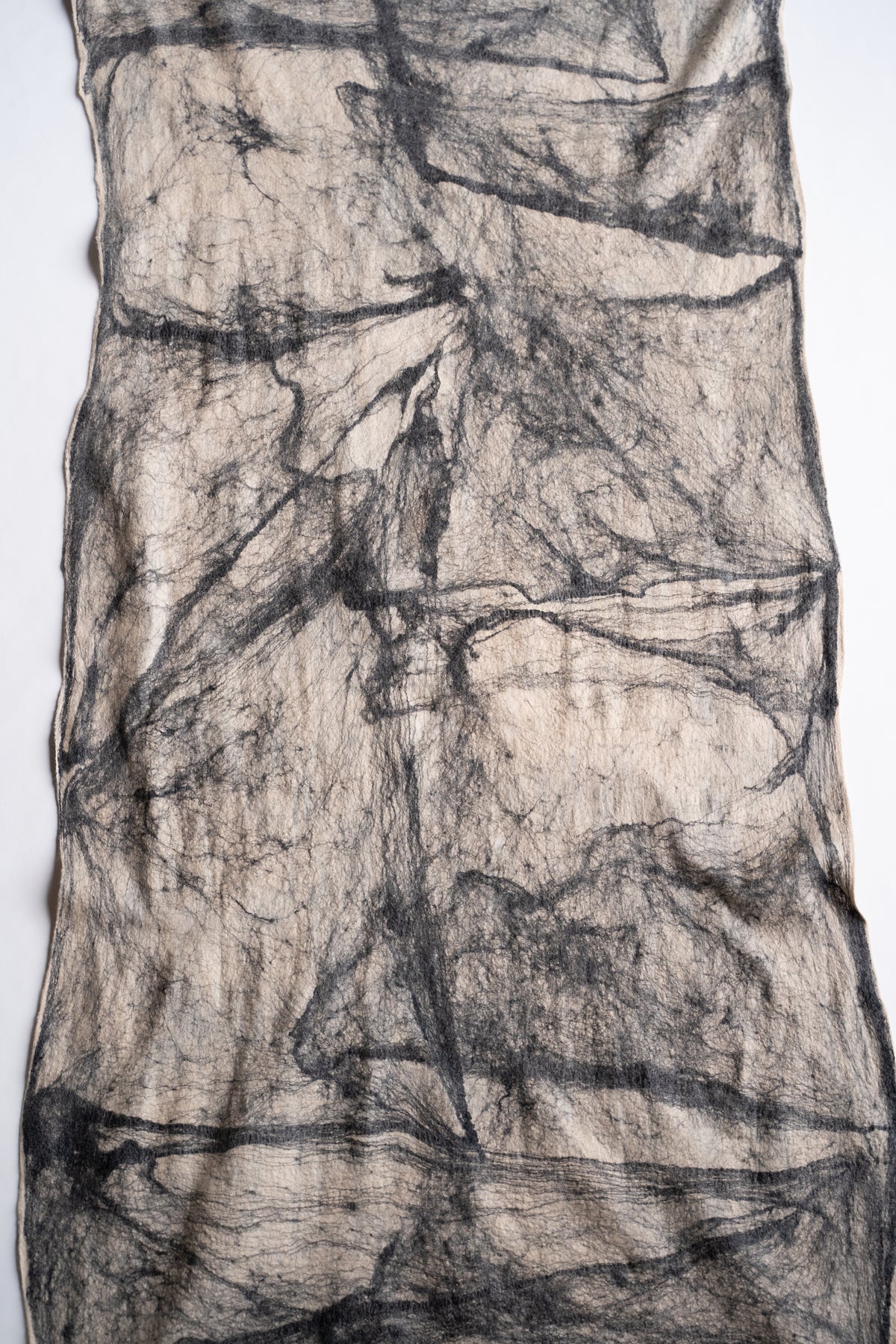 【ラスト1点】Wool Silk Stole "LIGHT 200" （BEIGE/BLACK）