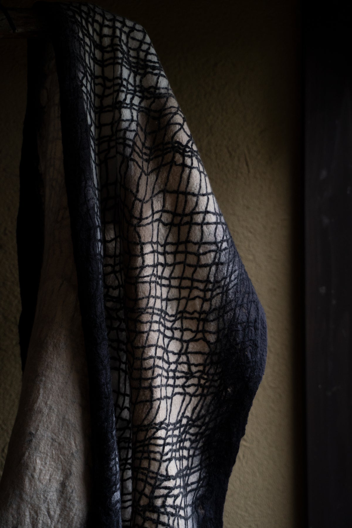【ラスト1点】Wool Stole "PUCCINI" （LIGHTGRAY-BEIGE）