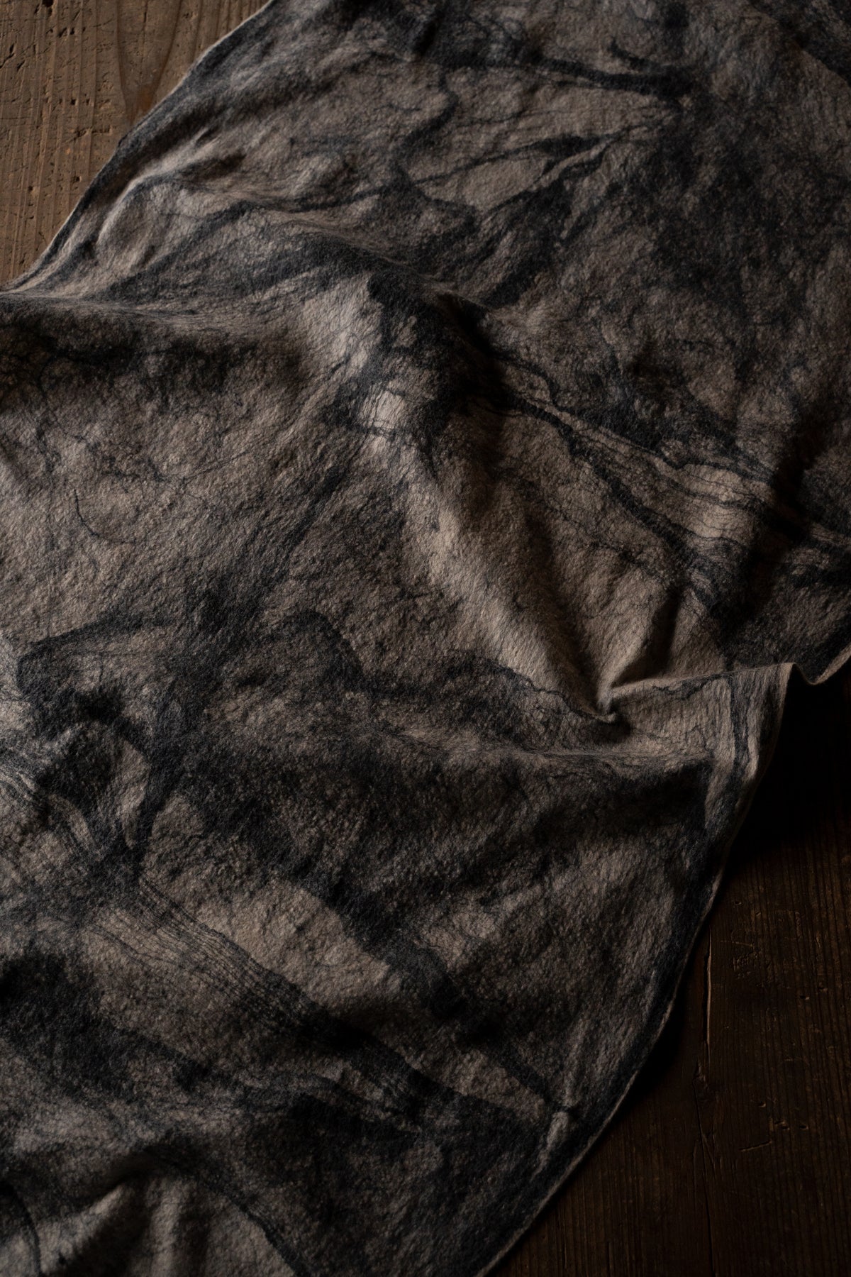 【ラスト1点】Wool Silk Stole "LIGHT 200" （BEIGE/BLACK）