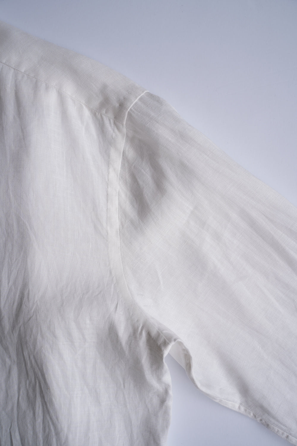 Authentic Linen Poplin Windsor Wide Collar Shirt（PEARL WHITE）