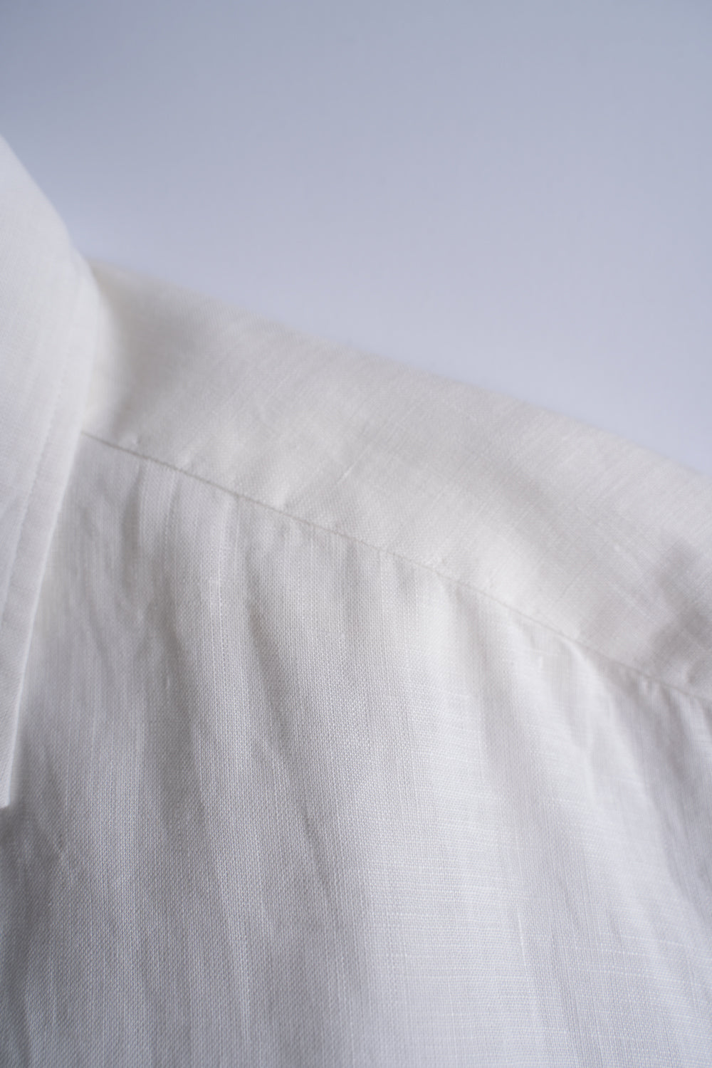 Authentic Linen Poplin Windsor Wide Collar Shirt（PEARL WHITE）