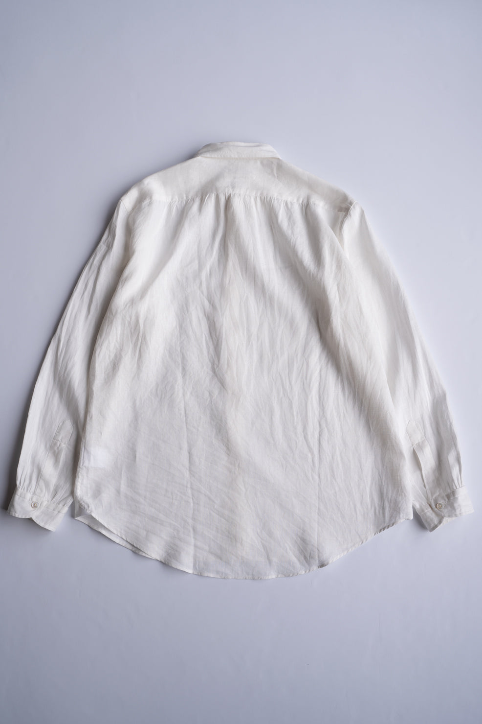 Authentic Linen Poplin Windsor Wide Collar Shirt（PEARL WHITE）
